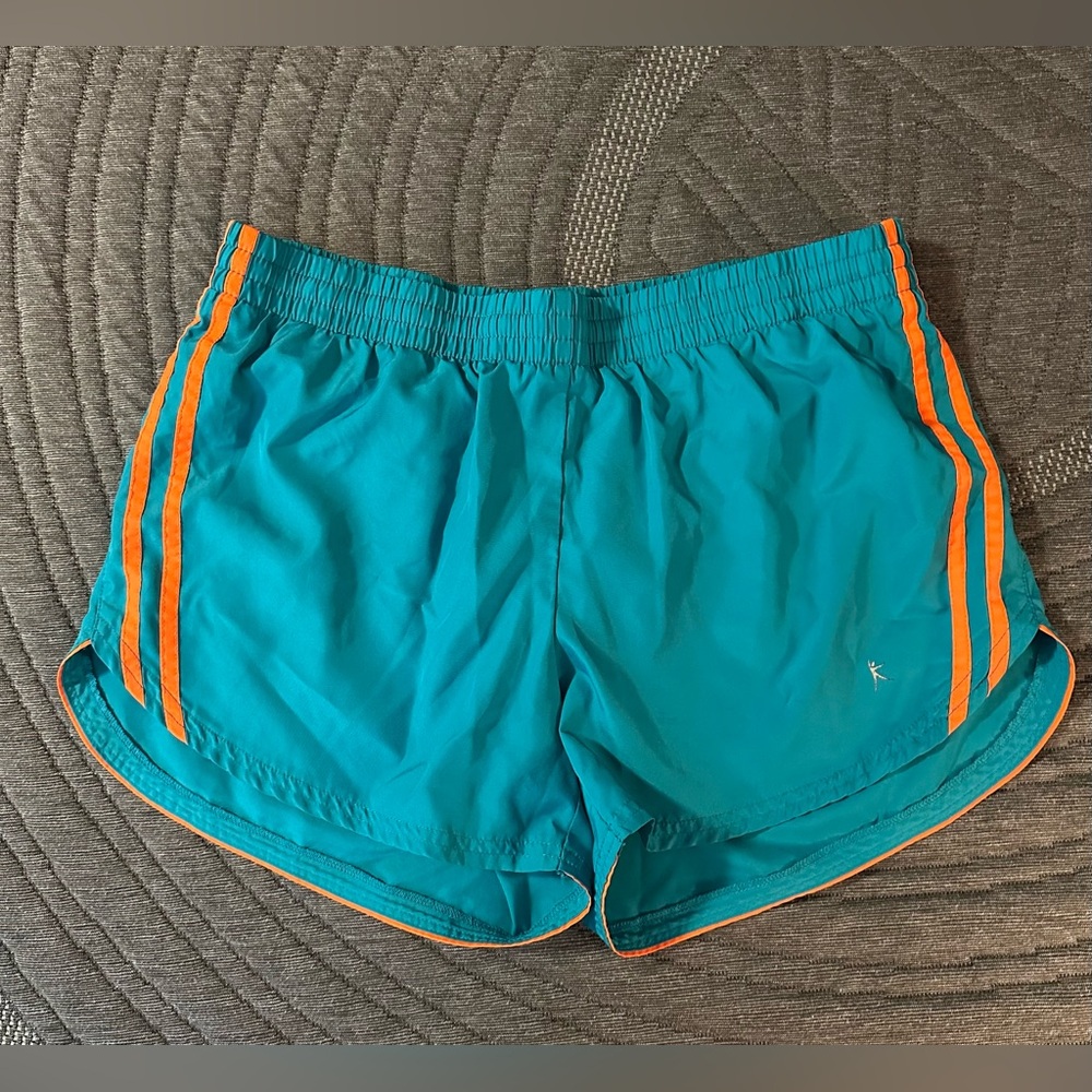 Danskin Teal Shorts with Orange Trim